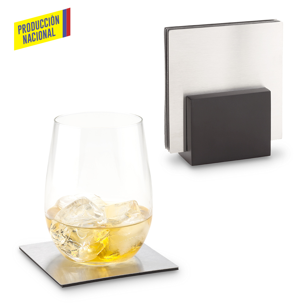 JUEGO PORTAVASOS EN ACERO INOXIDABLE - PRODUCCION NACIONAL