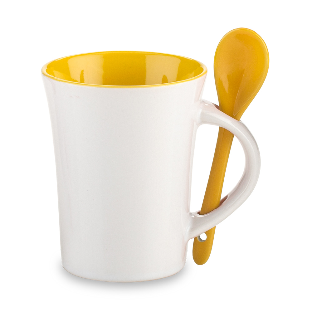 MUG CERAMICA CON CUCHARA TRUMP 10OZ 2