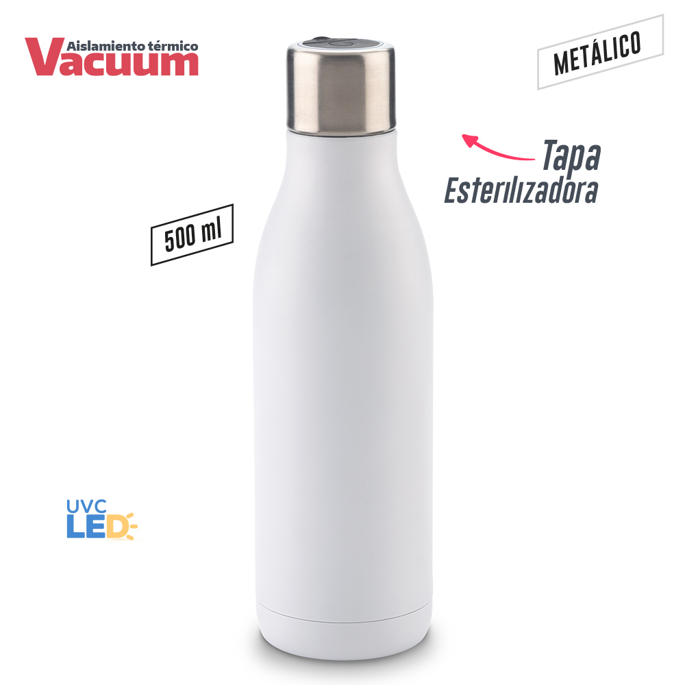 BOTILITO METALICO UV-C CLEAN 500ML 3