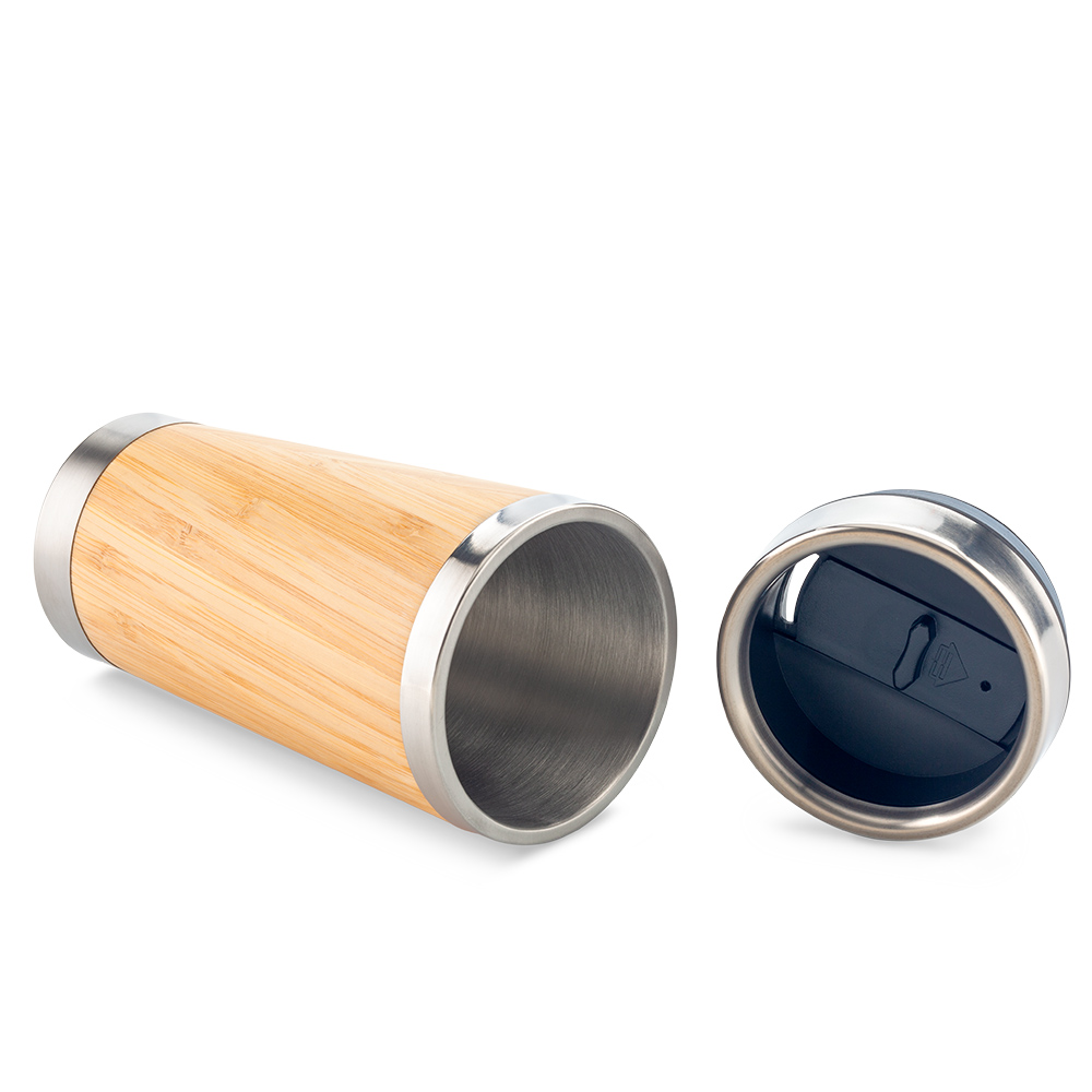 MUG METALICO CON BAMBOO 500ML 2