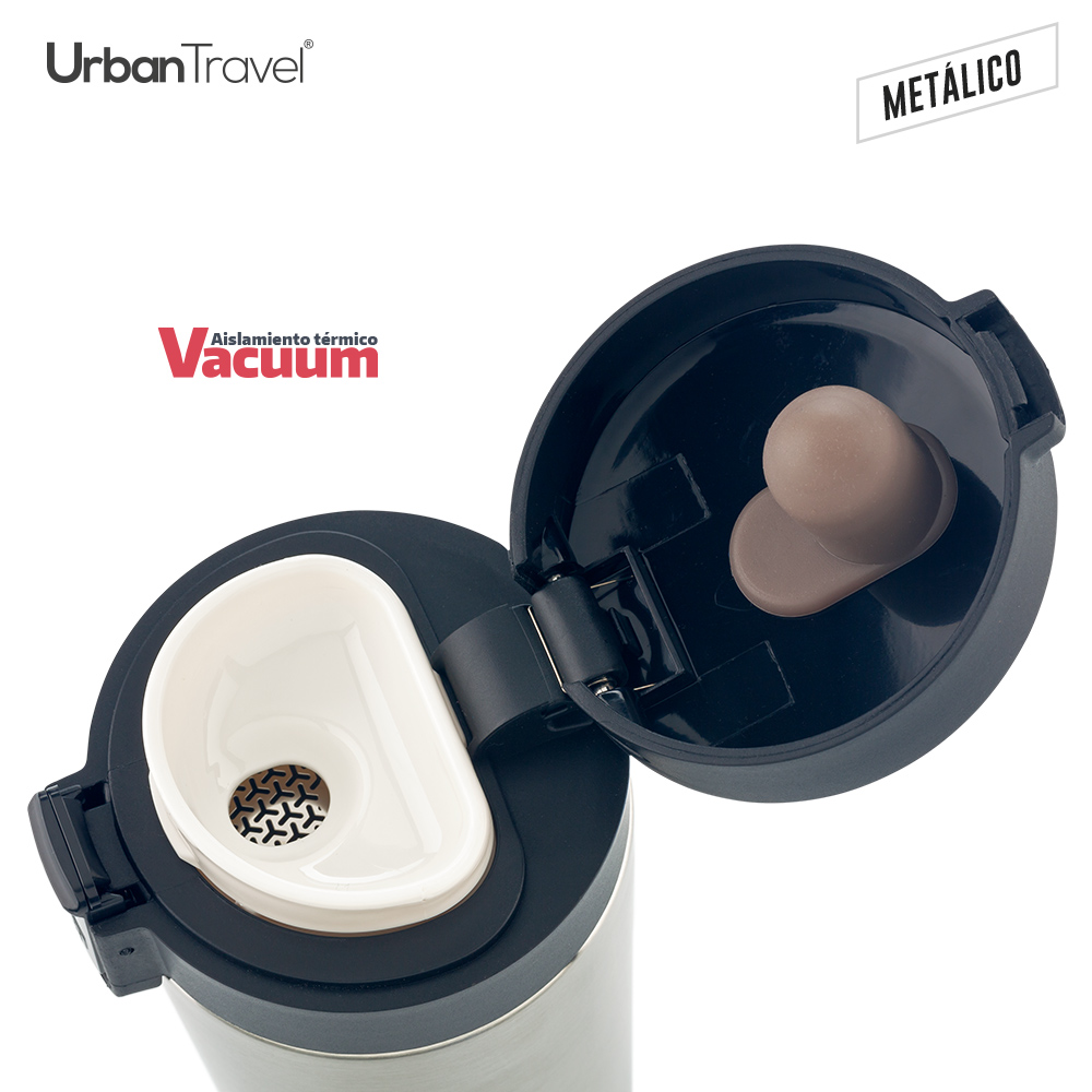 MUG METALICO DOBLE PARED COFFEE URBAN TRAVEL 380ML 5
