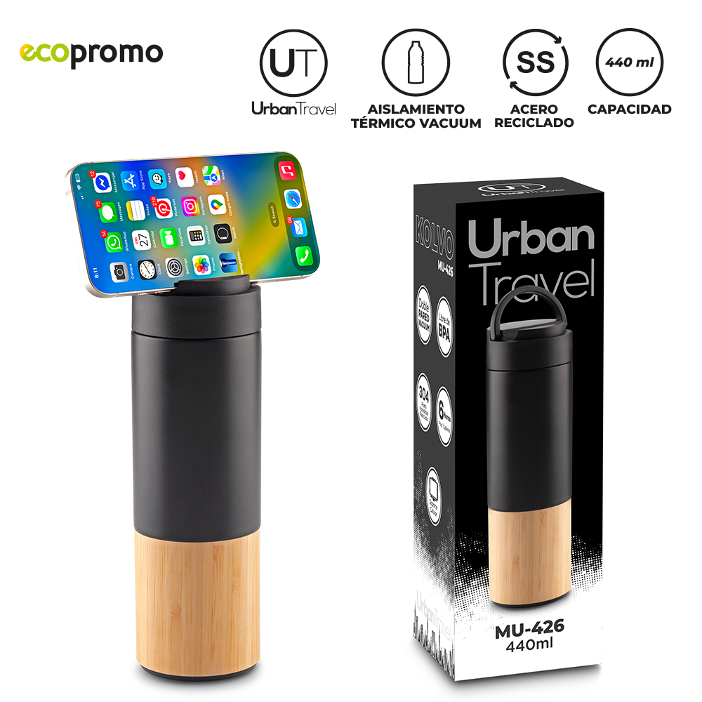 BOTILITO METALICO KOLVO URBAN TRAVEL 440 ML 3