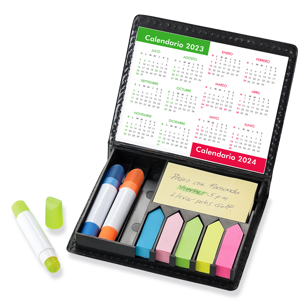 SET DE ESCRITORIO EN PU STICKIES Y RESALTADORES MAGICOS 2