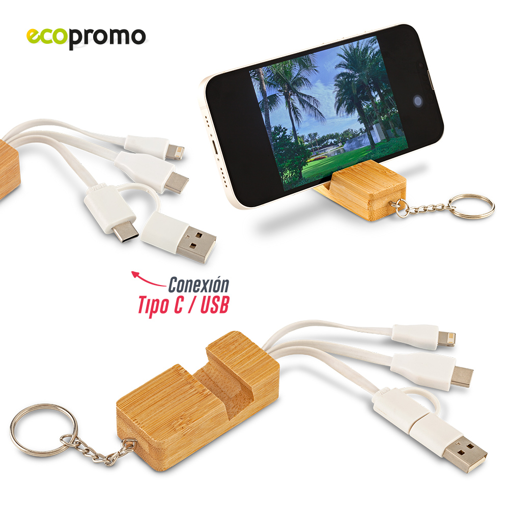 CABLE MULTICARGADOR 3-1 BAMBOO