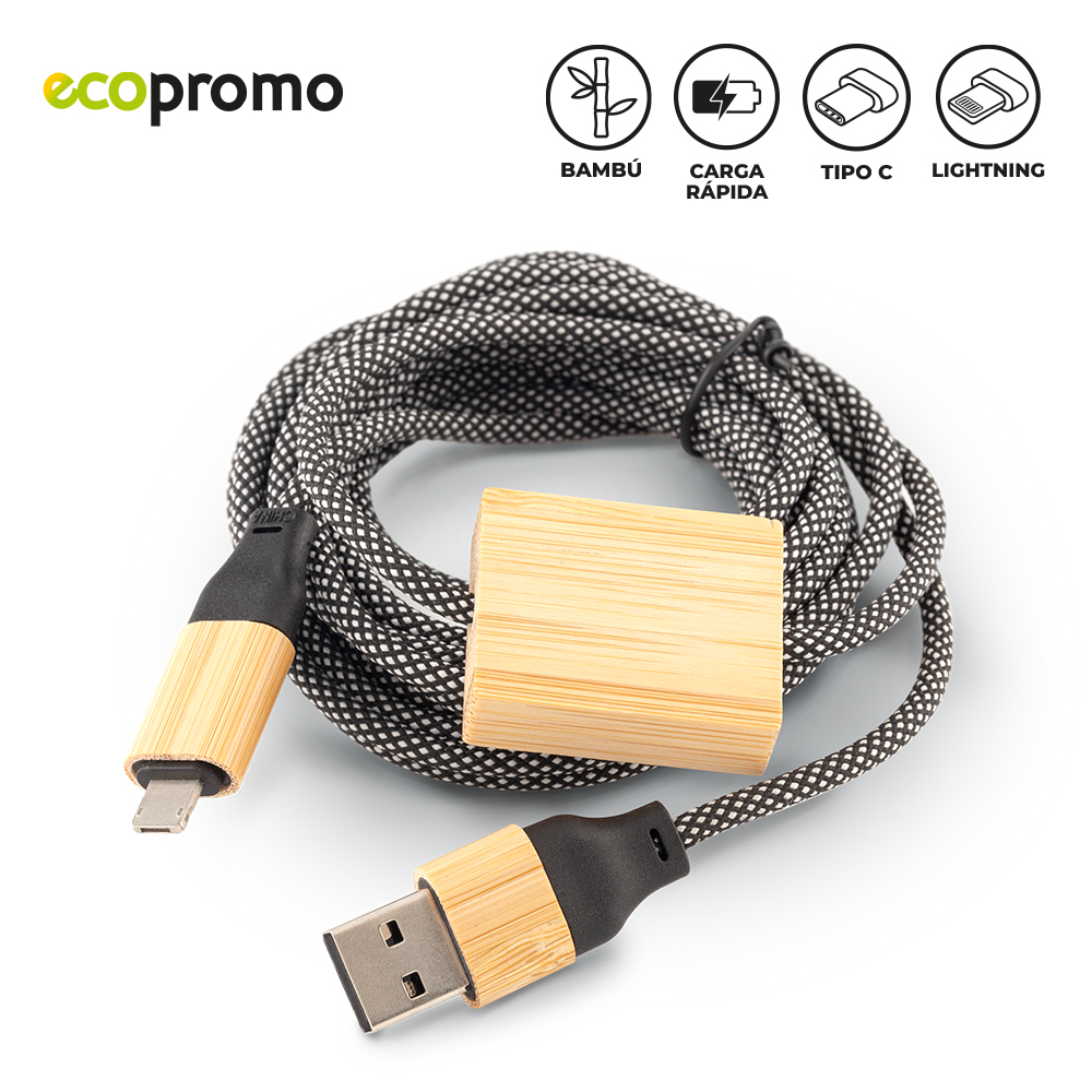 CABLE MULTICARGADOR ECO FAST 65W 2
