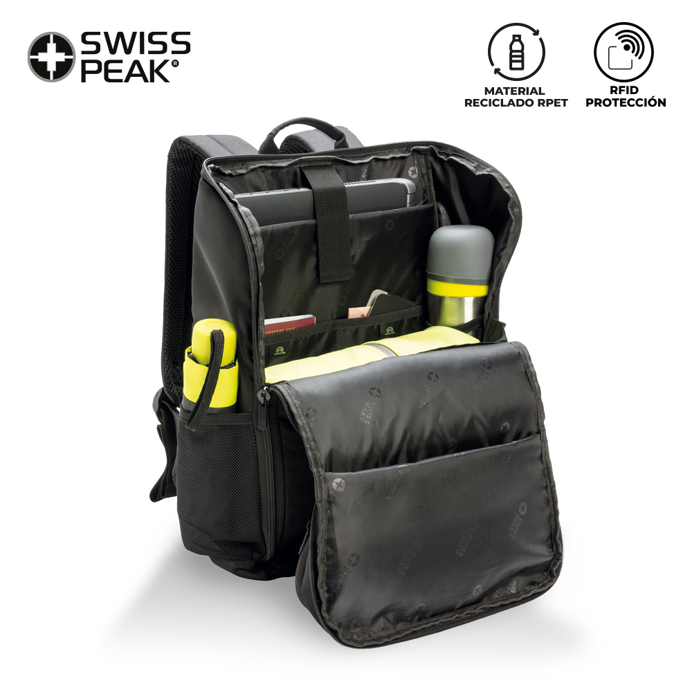 MORRAL BACKPACK SWISS PEAK BUZZ RPET 4