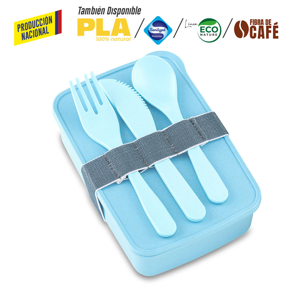 PORTACOMIDAS CON CUBIERTOS ECO SQUARE II -PRODUCCION NACIONAL 2