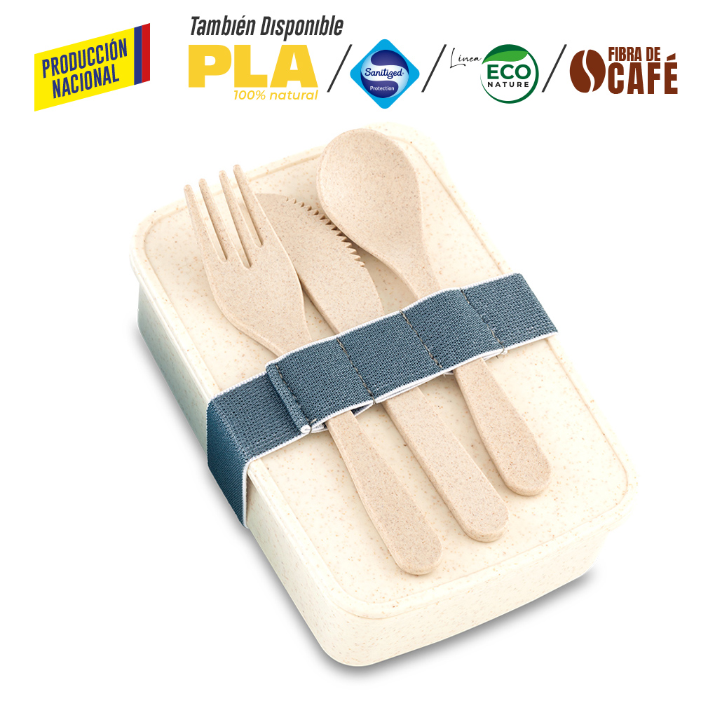 PORTACOMIDAS CON CUBIERTOS ECO SQUARE II -PRODUCCION NACIONAL 3