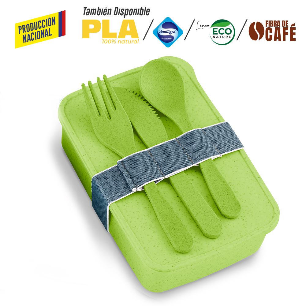 PORTACOMIDAS CON CUBIERTOS ECO SQUARE II -PRODUCCION NACIONAL 5
